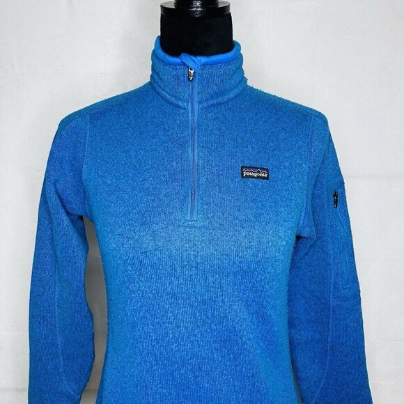 Patagonia Women’s 1/4 Zip Better Sweater Size S Electric Blue Outdoor - Picture 2 of 8